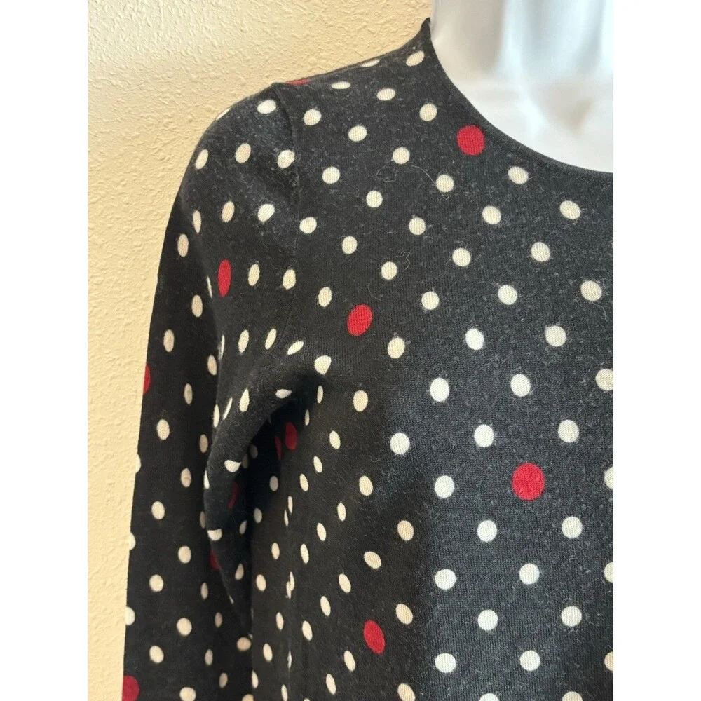 Talbots Womens‎ Sweater Merino Wool Medium Pullover Polka Dot